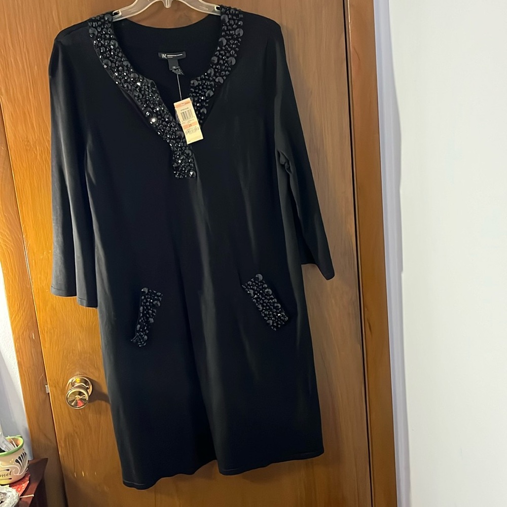 INC concepts woman Black Jeweled Dress 2X